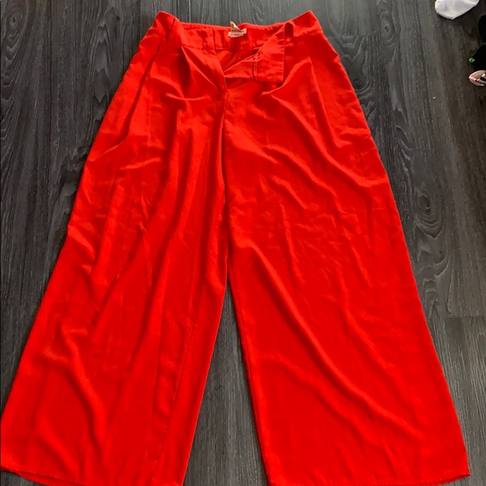 Red Wide Leg Pant